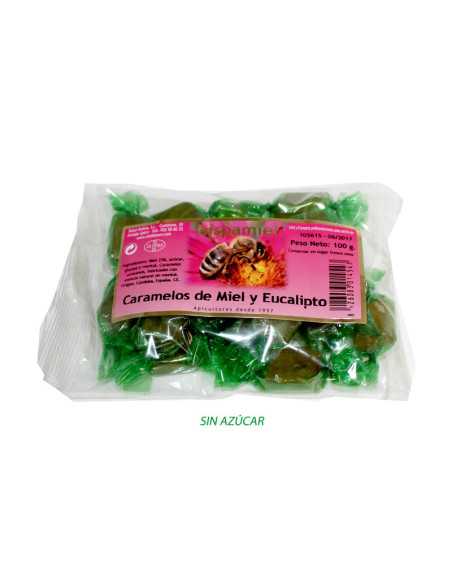 Caramelos Miel y Eucalipto sin azucar 100g Hispamiel Caramelos Miel y Eucalipto sin azucar 100g Hispamiel
